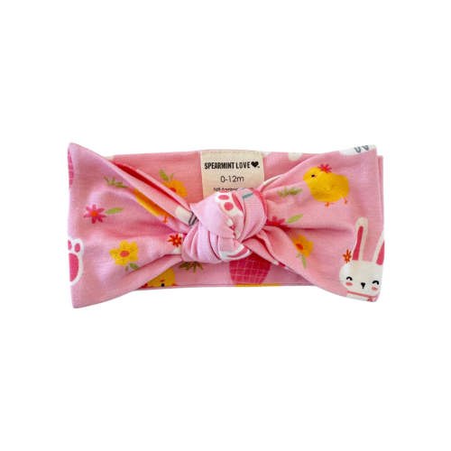 Knot Bow, Pink Easter Bunny