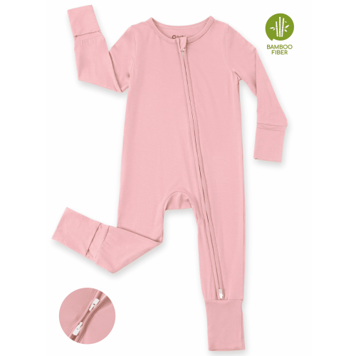 PatPat Baby Girl Clothes Viscose from Bamboo Snug Fit Baby Sleepers 2-Way Zipper Footie Romper Baby Pajamas Baby Bodysuit Baby Girl Gifts 3-6M