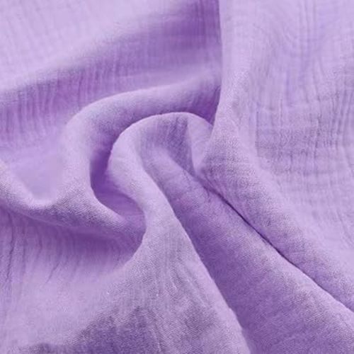 LaSilk Double Gauze Cotton Fabric by the Yard - 100% Cotton Muslin Fabric for DIY Craft & Sewing Material Like Dress, Towel, Bedding Sets, Cheesecloth, Boho Table Runner Fabric (Purple, 3 Yard)