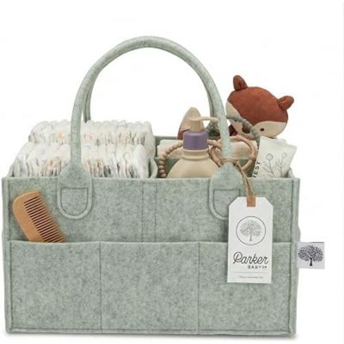 Parker Baby Co. Felt Diaper Caddy Organizer - Regular, Sage