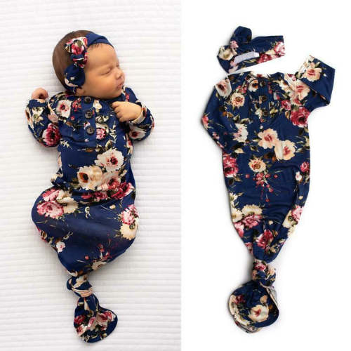 2PCS Lovely Floral Printed NewBorn Baby Sleeping Bag