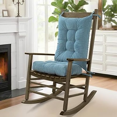 mudilun Rocking Chair Cushion Set - Non-Slip Tufted Rocking Chair Cushions with Ties Soft Indoor/Outdoor Wooden Rocking Chair Seat Pad for Porch Garden Cafe & Nursing