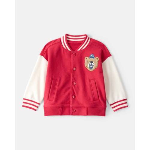 Baby Boy Bear Varsity Long-Sleeve Fashion Bomber Jacket - Red - Carter's | Carter's