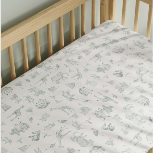 Watercolor Safari Crib Sheet Set