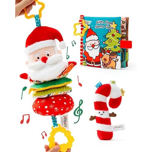 Jollybaby Car Seat Stroller Crib Hanging Toy for Baby 6-12-18-36 Months, My Baby First Christmas Toys Set, Tummy Time Infants/Newborns Easter Gifts for Boy and Girl