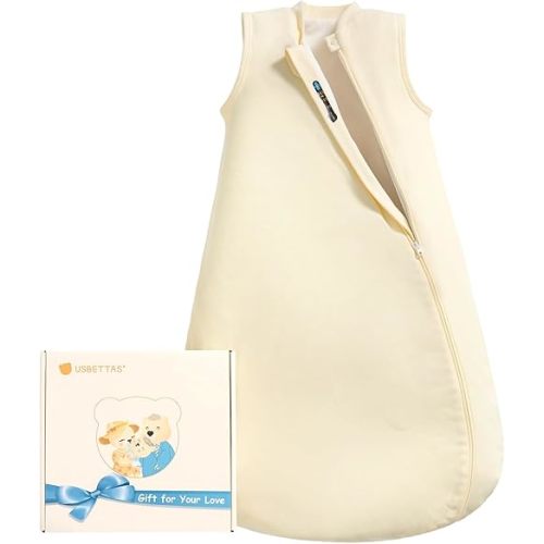 Baby Sleep Sack 6-12 Months, 1.0 Tog Supersoft Thermostatic Cotton Toddler Sleeping Sack for Babies Infant, 2-Way Zipper Baby Wearable Blanket for All Season