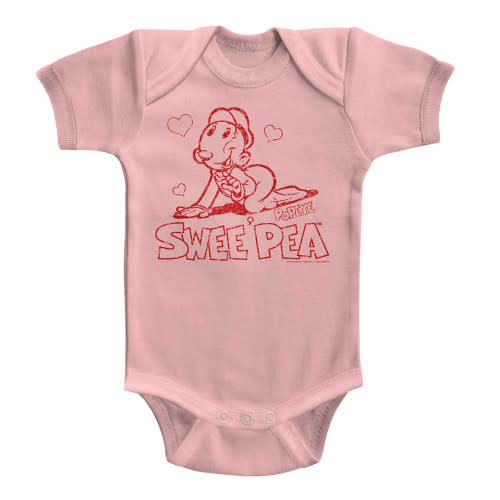Popeye Sweet Pea Light Pink Baby Onesie T-Shirt