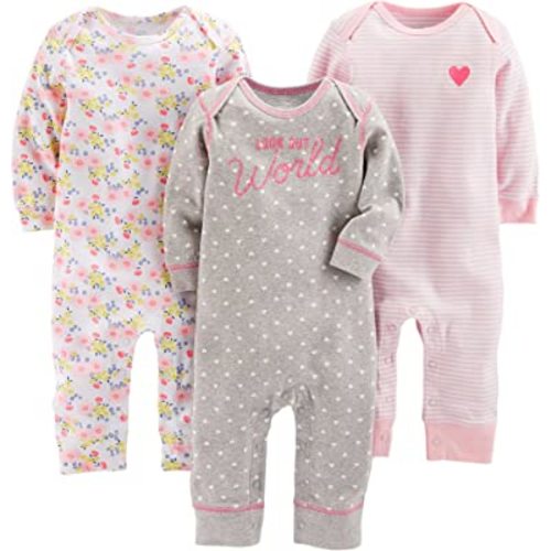 Simple Joys by Carter's Baby Girls' Jumpsuits, Pack of 3