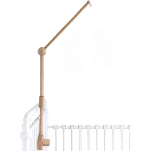 Baby Crib Mobile Arm Wooden Holder - Baby Mobile Hanger for Crib (31 inch, 100% Natural Beech Wood) Strong Anti Slip - Nursery Decor & Gift Accessories (Original)