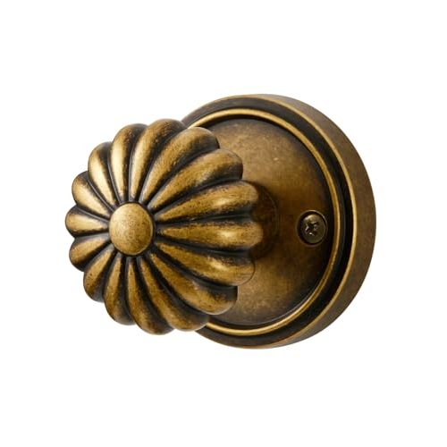 Passage Door Knob Antique Brass Retro Door Knob, Interior Kitchen Pantry Door Handle Hall Closet Vintage DoorKnob, Aluminium Alloy Knob, 1 Pack