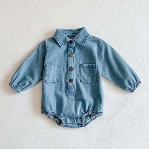 Long Sleeve Denim Bodysuit | RYAN AND REMI