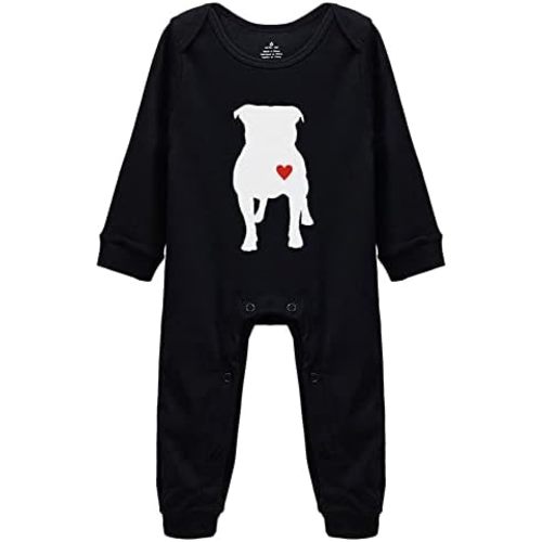 Pitbull Heart Infant Unisex Romper Baby 0-24 Months Cotton Onesie