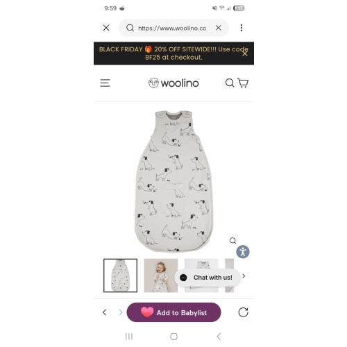 4 Season® Ultimate Baby Sleep Bag, Merino Wool & Organic Cotton, Puppy