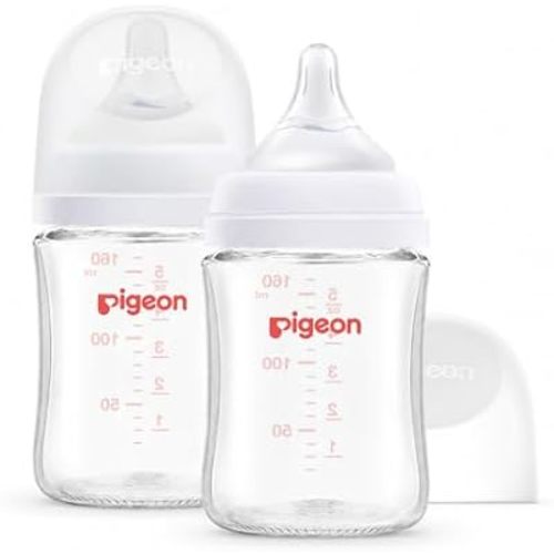 Pigeon Glass Baby Bottles Wide Neck, 5 Oz, Pack of 2
