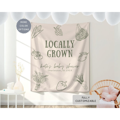 Custom Locally Grown Baby Shower Banner