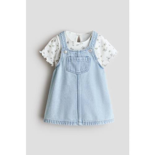 2-PIECE OVERALL DRESS AND TOP SET