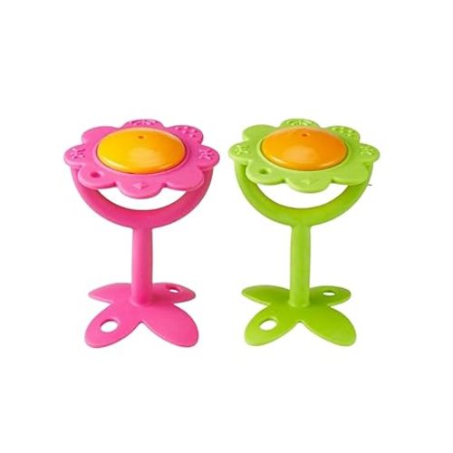 Innobaby Original Teethin' Smart EZ Grip Flower Teether Rattle and Sensory Toy for Babies and Toddlers. BPA Free Teether