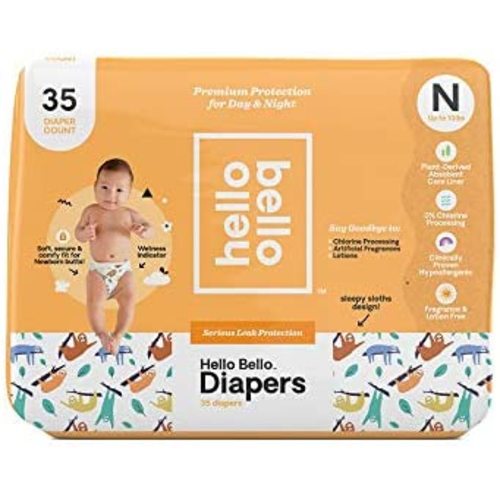Hello Bello Diapers Jumbo Pack - Sleepy Sloths - Size N (35ct)
