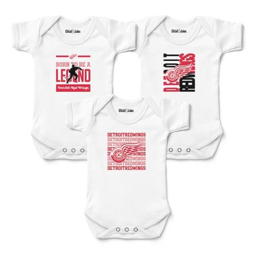 Detroit Red Wings Chad & Jake Newborn & Infant Three-Pack Bodysuit Set - White