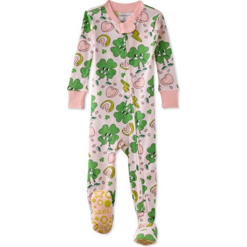 Cruz One-Piece Fitted Organic Cotton Footie Pajamas, 12M