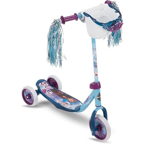 Huffy Disney and Marvel Toddler Kids 3-Wheel Scooters, Multiple Color Options, Ages 3+ Years Old, Durable Steel Frame, Portable, Girls/Boys, Non-Slip Deck, Character Graphics