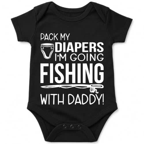 AW Fashions Pack My Diapers I'm Going Fishing With Daddy - Baby Bodysuit | Fishing-dad humor for Fathers Day, lake weekends, family trips, showers and reel-worthy baby photos