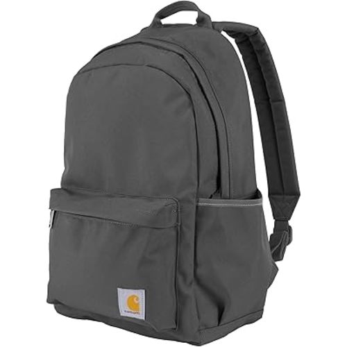 Carhartt 21L Classic Laptop Backpack, Water-Resistant Pack W/ 15" Laptop Sleeve and Organizational Compartments, PFAS Free, Gravel