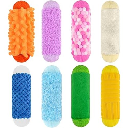 8 PCS Sensory Toys Assorted Textured Exercise Sensory Bar Toys for Kids Baby Classroom Preschoolers Kindergarten Autism Educational