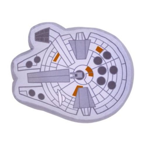 NoJo Star Wars Millennium Falcon Shaped Gray and White Plush Toddler Pillow