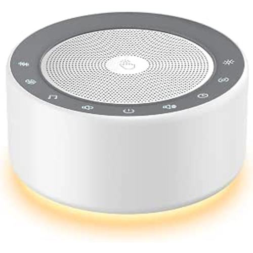 Kipcush White Noise Machine for Baby & Adults, 30 Soothing Sounds, Sleep Sound Machine with 8 Color Night Light, Memory Function, White Noise for Sleeping, Nursery, Office, Travel & Relaxation