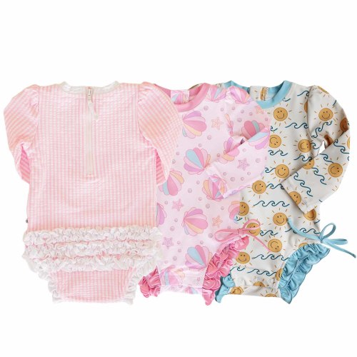 Long Sleeve Rash Guard With Ruffle Bottom | All Prints