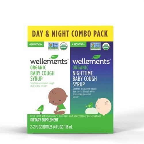 Wellements Organic Day & Night Baby Cough Syrup - 2pk/4 fl oz