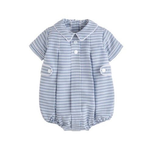 Little English Davant Bubble - Gray Blue Gingham - The Sandbox Children's Boutique