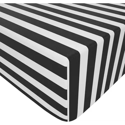 NTBAY 100% Brushed Microfiber Striped Fitted Crib Sheet, Super Soft and Cozy 28x52 Black and White Crib Sheet for Standard Crib and Toddler Mattresses, Boys, Girls, Unisex, 28x52 Inches