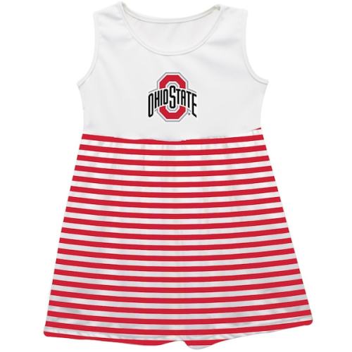 Ohio State Buckeyes Vive La Fete Girls Infant Striped Tank Top Dress - Scarlet