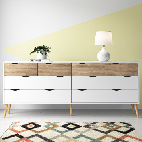 Wade Logan® Justus 8 Drawer 77.05" W Double Dresser & Reviews | Wayfair