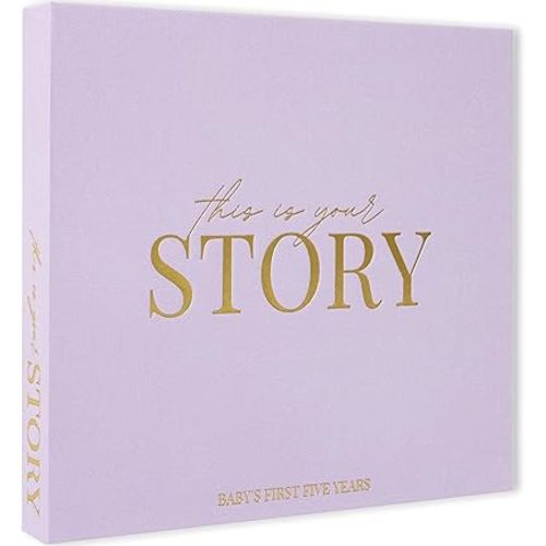 Baby Memory Book & Baby Keepsake Book to Record Baby's Milestones and Photos for Newborn Girl or Newborn Boy, Gender Neutral, Scrapbook Album, First 5 Year Journal Includes Stickers & Keepsake Box