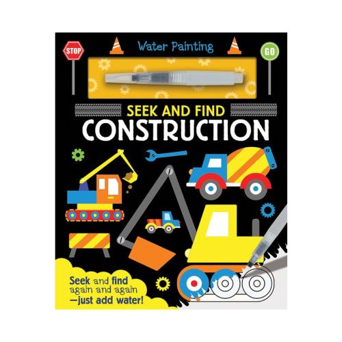 Seek and Find Construction - (Water Painting Seek and Find) by Georgie Taylor (Hardcover)