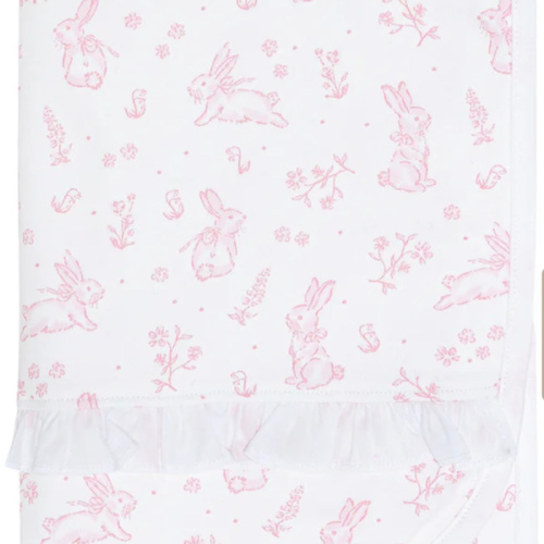 Pink Bunny Toile Blanket
