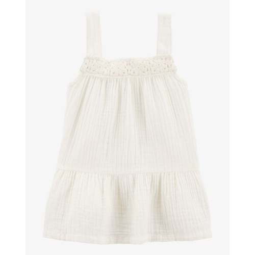 Baby Gauze Eyelet Tank - Ivory - OshKosh | Carter's