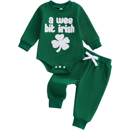 Kupretty Baby Boy Clothes 3 6 12 18 Months Fall Winter Outfit Mama's Boy Embroidery Waffle Long Sleeve Romper Pants Set