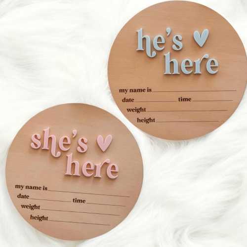 Gender Reveal Hospital Sign, Baby Birth Announcement, Baby Shower Gift, She's Here, He's Here, It's a boy,It's a girl,Newborn Baby