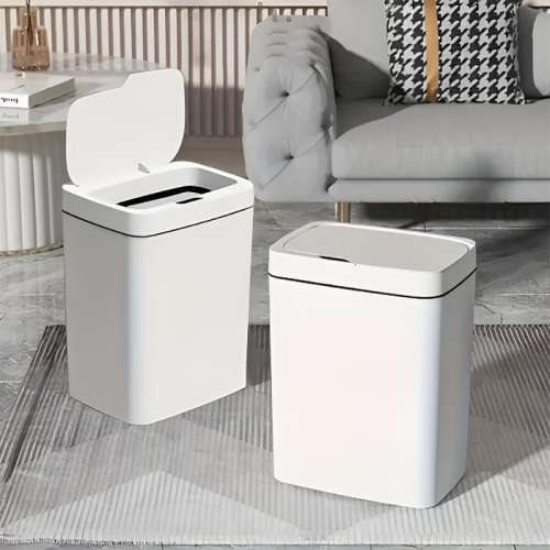 15L Touchless Motion Sensor Trash Can with Lid, Odor Control Bin for Bathroom, Kitchen, or Small Spaces