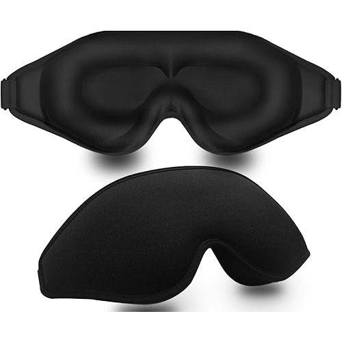 FengXinZi 3D Sleep Mask for Side Sleeper, Blackout Eye Mask for Women Men