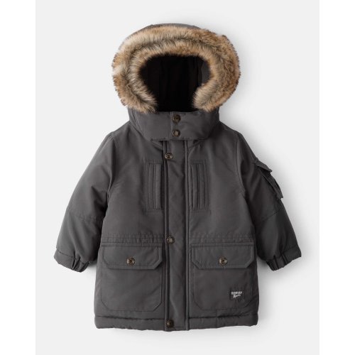 Baby Boy Hooded Heavyweight Winter Jacket - Grey - OshKosh B'gosh | Carter's