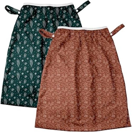 Mama Koala Diaper Pods, Portable Washable Reusable Baby Cloth Diapers Bags, 2pcs Medium Size for Travel Beach Laundry Pool Gym Yoga (B005M)