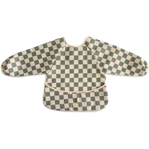 mushie Long Sleeve Baby Bib | Mess Free & Waterproof Fabric for Toddlers | Adjustable Fit for Ages 6-24 Months