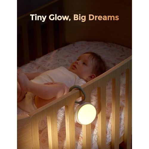 Momcozy Portable Sound Machine with Night Light, White Noise Sound Machine for Baby, 20 Soothing Sounds, Sound Therapy, Long-Lasting Power, Timer, Clips on Stroller, Baby Shower Gifts