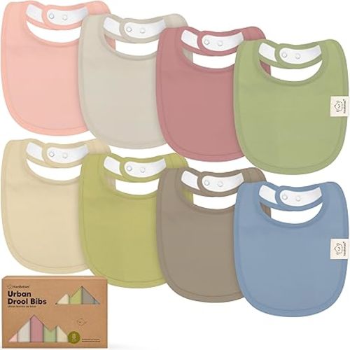 8-Pack Organic Baby Bibs for Boys, Girls - Soft Cotton Drooling and Teething Bibs for Baby Girl & Boy, Extra Absorbent, Easy to Clean & Put On for Toddler, Newborn, Infant 0-24 Months (Boho)