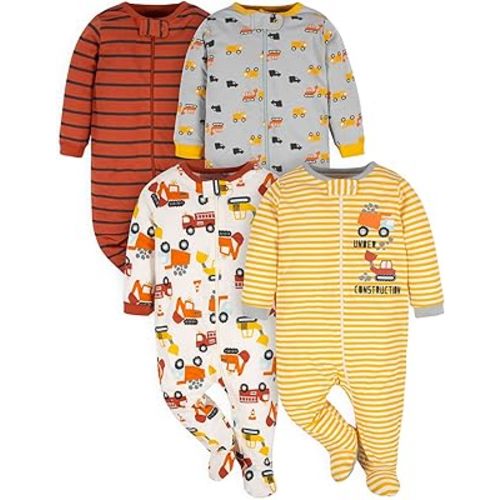 Gerber baby-boys 4 Pack Sleep 'N Play Footie